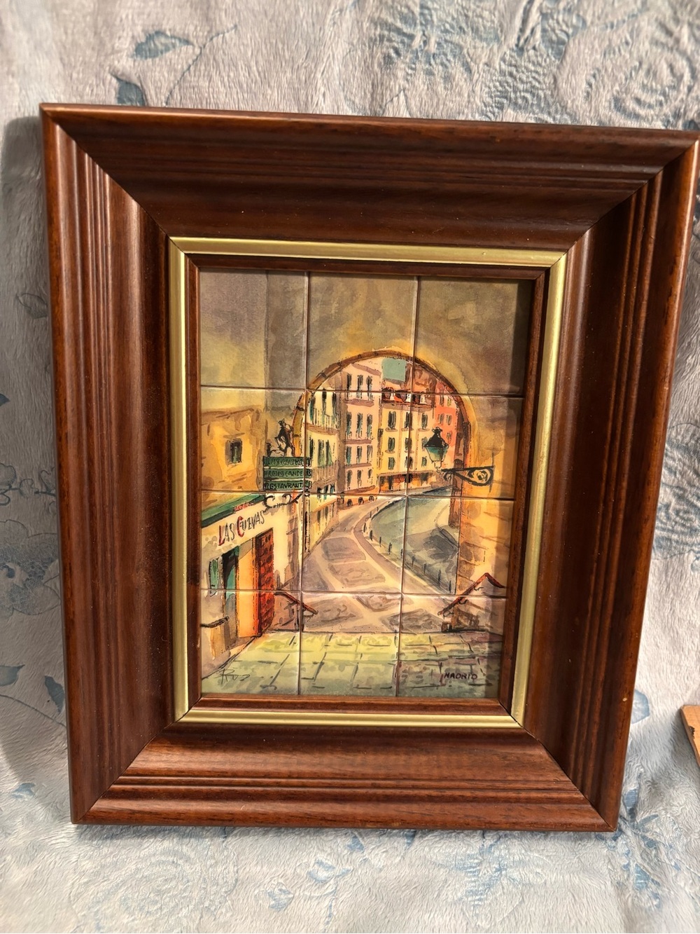 Framed Brown Wooden picture - Rustic Street Scene